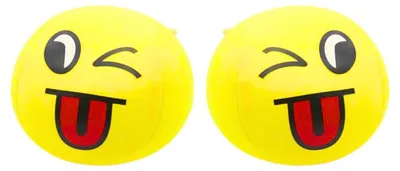 Image de Leantoys - Balle souple Smiley Emoji - Jaune - 9 cm