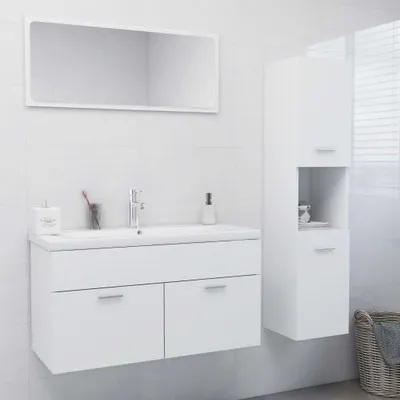Zdjęcie produktu dla vidaXL Zestaw mebli łazienkowych biały materiał drewnopochodny