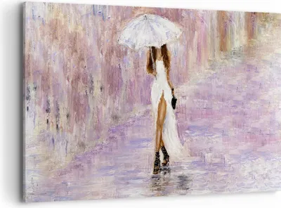 Produktbild von Bild auf Leinwand - Leinwandbild - Frau Regenschirm - 120x80cm - Wand Bild - Wanddeko - Wandbilder - Leinwanddruck - Bilder - Kunstdruck - Wanddekoration - Leinwand bilder - Wandkunst - AA120x80-3822