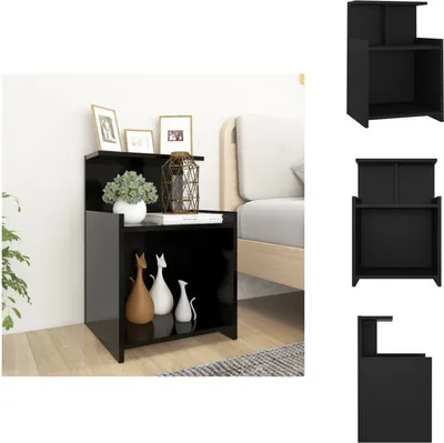 Zdjęcie produktu dla vidaXL Stolik nocny czarny 40x35x60 cm materiał drewnopochodny - Stoliki nocne