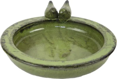 Immagine prodotto di Esschert Design | Bagno per uccelli - Vetroceramica - Verde - Decorativo - Stile vintage - Per giardino e balcone