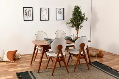 Obrázok produktu pre Skye Decor, Jedálenský set - Trish (Orech + Krémová)