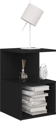Produktbild von " "2er Set Nachttisch Modernes - Nightstand/Nachtschrank für Schlafzimmer - Schwarz 35x35x55 cm Holzwerkstoff NeuMöbel 8397561