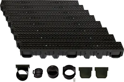 Produktbild von ScarMaxx B125 Entwässerungsrinne Set, Regenwasser Ablauf, Bauhöhe 115 mm - 8m