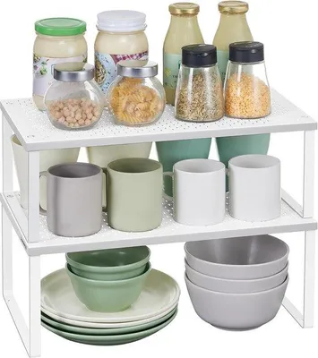 Produktbild von Famanu Küchenregal Set von 2 - erweiterbar und stapelbar, weiß, Metall