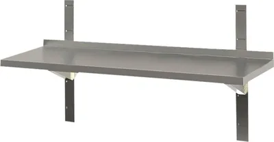 Produktbild von KBS Wandbord 1 Boden mit Aufkantung 1400x300x40 mm  Edelstahl mit Handschutzfalz