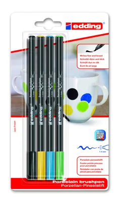 Produktbild von Edding Porzellanpinselstift 4200 1-4 mm 4er-Set cool colours