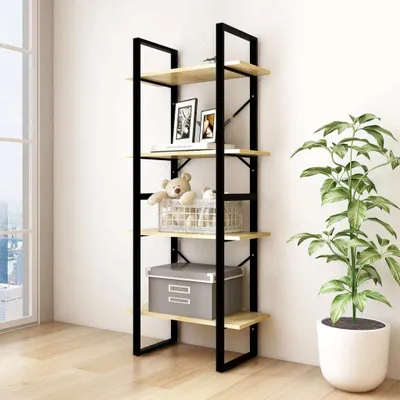 Image de Bibliothèque Exclusive - 4 étagères, dimensions 60x30x140 cm, en bois massif de pin