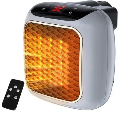 Productafbeelding van Ventilatoraansluiting met Afstandsbediening - Mini Keramische Ventilatorkachel voor Badkamer - Energiebesparend en Stille Verwarming - 1