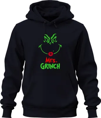 Produktbild von Mrs. GRINCH Weihnachten Lustig Weihnachtsfrau Grinch Geschenk Uni Hoodie Kapuzenpullover, Navy, L