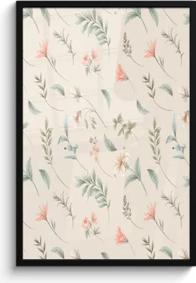 Produktbild von MuchoWow® MuchoWow® Gerahmtes Poster Blumen - Blätter - Muster 60x90 cm - Poster mit zchwarzem Bilderrahmen - Kunst