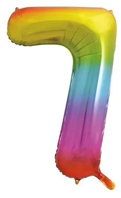 Produktbild von Folienballon Zahl 7 bunt regenbogen
