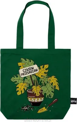 Immagine prodotto di Borsa di cotone verde A volte esagero