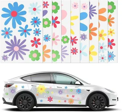 Obrázek produktu pro Samolepky na auto z PVC – voděodolné – barevné – osobní dekorace – 90 kusů – voděodolné