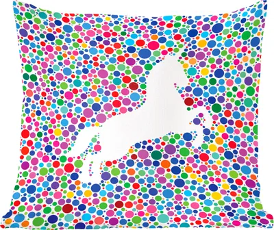 Produktbild von MuchoWow® Zierkissen Sofakissen Wohnzimmer Dekokissen 50x50 cm Eine Illustration eines weißen Einhorns auf einem bunten Hintergrund - Mädchen - Kind - Kinder - Komfort - Sofakissen