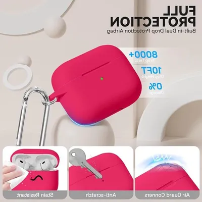 Siliconen Schutzhülle für AirPods Pro mit Reinigungsset und Schlüsselanhänger - Kabelloses Laden, USB-C und Lightning