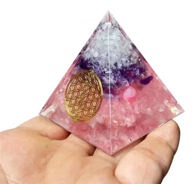Productafbeelding van Natuurlijke Rozenkwarts Piramide - Handgemaakt - Zwart