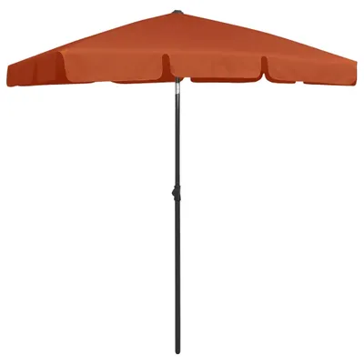 Zdjęcie produktu dla vidaXL Parasol plażowy terakota czerwony 180x120 cm