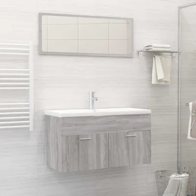 Produktbild von Maison Exclusive - 2-tlg. Badmöbel-Set Grau Sonoma Holzwerkstoff