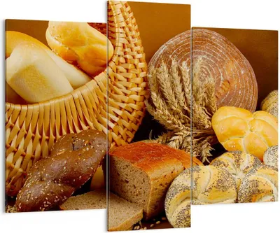 Produktbild von Bild auf Leinwand - Leinwandbild - Bäckerei Brot Essen - 130x100cm - Wand Bild - Wanddeko - Leinwanddruck - Bilder - Kunstdruck - Wanddekoration - Leinwand bilder - Wandkunst - CB130x100-2309