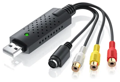 Productafbeelding van CSL USB 2.0 videograbber, audio- en videoconverter voor het digitaliseren van VHS, S-Video en composiet signalen naar USB-A, met ondersteuning voor PAL en NTSC, inclusief PotPlayer software, zwart