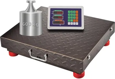 Image de Balance de stockage à plate-forme, 600 kg, sans fil, plate-forme métallique, balance de tare HDWR wagPRO-W600