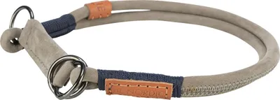 Produktbild von Trixie BE NORDIC Leder Zug-Stopp-Halsband grau, Größe: L-XL