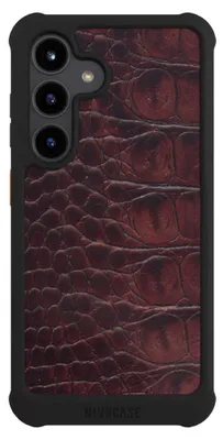Produktbild von NIVOCASE Hülle für Samsung Galaxy S24  Stoßfeste Handyhülle NIVOmax Case Schwarz Animalprint Krokodil Leder