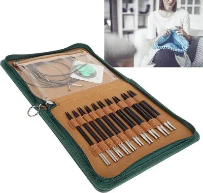 Produktbild von Verwisselbare Rundstricknadeln-Set für Hüte, verschiedene Größen