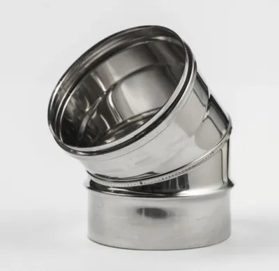 Productafbeelding van RVS rookgasbocht 45° 200 mm, enkelwandig – Kamininox