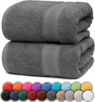 Produktbild von 2er Pack DUSCHTš¹CHER Premium Qualit?t 70x140cm DUSCHTUCH Dusch-Handtuch Doppelpack Farbe: Anthrazit grau