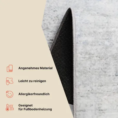 Obrázok produktu pre Koberec Tapiso ASH, krátky vlas, protišmykový, ľahko sa čistí, moderný dizajn, 140 x 200 cm