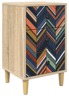 Immagine prodotto di Tavolino da notte OMMEN, finitura Sonoma, dimensioni 36 x 33 x 60 cm, materiale: legno composito