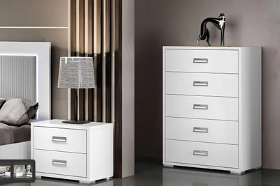 Image de Commode Designer Luxe Commodes Meubles Bois Haut Armoire Blanc Moderne Sideboard