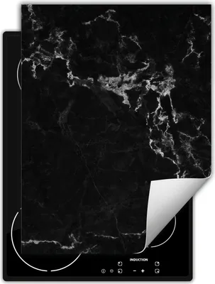 Produktbild von DarHaus Herdabdeckplatte Einteilig Küche Abdeckplatte für Glaskeramikkochfeld Abdeckung Induktionskochfeld Aufrollbare Matte 40x52 cm, Marmor - schwarz