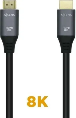Produktbild von AISENS A150-0427, 1,5 m, HDMI Typ A (Standard), HDMI Typ A (Standard), 3D, 48 Gbit/s, Schwarz, Grau