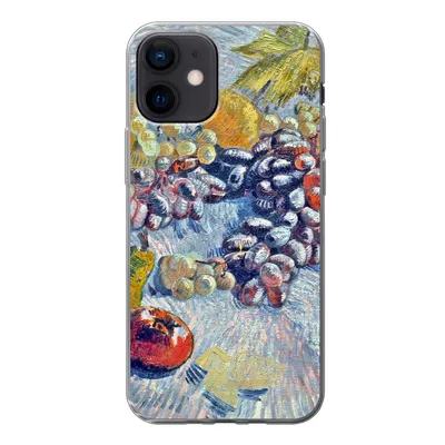 Produktbild von MuchoWow® Handyhülle Schutzhülle Hülle für iPhone 12 Weintrauben, Zitronen, Birnen und Äpfel - Vincent van Gogh Silikon Softcase Handy Hülle - Schutzhülle