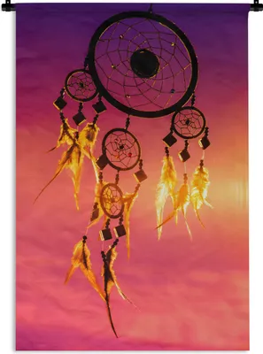 Produktbild von MuchoWow® Wandteppich Wandbehang Ein Traumfänger für einen lila Himmel 120x180 cm Tapisserie Dekoration Wandtuch - Schlafzimmer - Dekorationen für das Haus