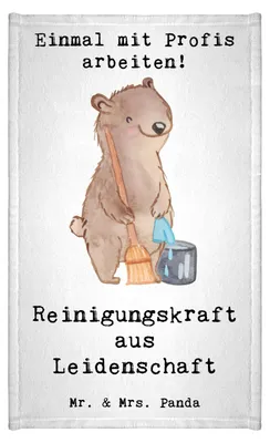 Produktbild von Mr. & Mrs. Panda Handtuch Reinigungskraft Leidenschaft - Weiß - Geschenk, Frotteehandtuch, Gästehandtuch 30x50, Frotteetuch, Gästetuch, badezimmer