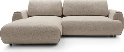 Produktbild von BETTSO Stilvolles dunkelbeiges Ecksofa MORENA mit Bettzeugablage für das Wohnzimmer Links