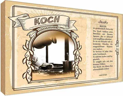 Produktbild von vianmo Holzschild 20x30 cm Koch Beruf Arbeit