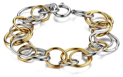 Image de Bracelet en acier bicolore pour femme, modèle Aura BAU12