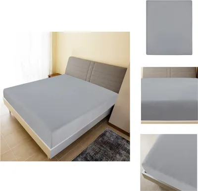 Immagine prodotto di vidaXL Lenzuolo matrimoniale jersey grigio 90x200 cm in cotone - Lenzuolo da letto
