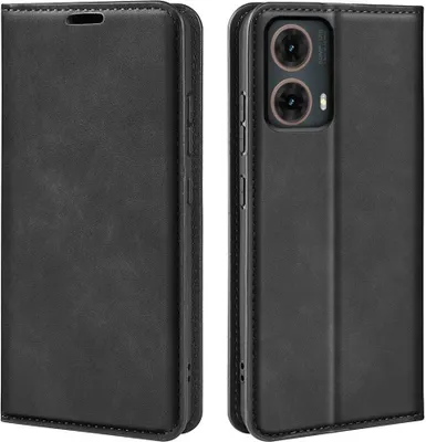 Produktbild von Mobigear Retro Slim  Motorola Moto G85 Hülle Klapphülle Geldbörse - Schwarz