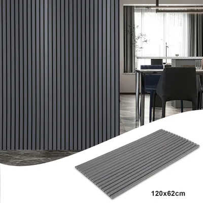 Zdjęcie produktu dla Jayseuw, 2 sztuki, panele akustyczne, panele ścienne, nowoczesne panele ścienne, akustyczne panele ścienne z drewna, panele ścienne z MDF, 120 x 60 x 2,1 cm, szare