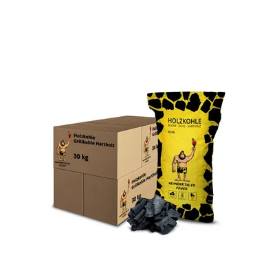 Produktbild von Neandertaler Feuer Holzkohle Grillkohle Buche - Charcoal BBQ 6 x 30 kg Kohle für Grill Smoker Kamin Grillholzkohle aus Laubholz Buchenholzkohle 180 kg