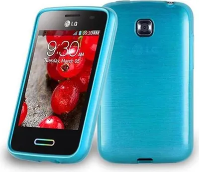 Produktbild von Cadorabo Hülle für LG L3 II (2. SIM) Schutz Hülle in Türkis Schutzhülle TPU Silikon Etui Case Cover