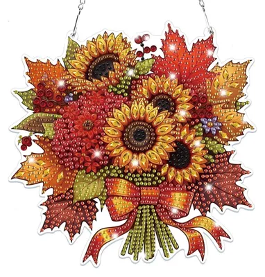 Immagine prodotto di Ciondolo per Diamond Painting 5D, fiori, decorazioni autunnali, set per creare decorazioni da appendere