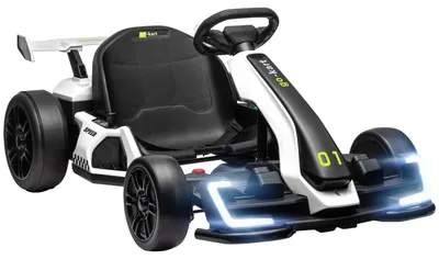 Produktbild von 4 V Elektro Go-Kart für Kinder Bis 12 Km/h Gokart mit Drift-Funktion, 2 Motoren verstellbarem Sitz Sanftanlauf