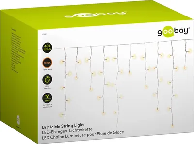Obrázek produktu pro Goobay 57940, Světelný dekorativní řetěz, Černá, Průhledná, Polyvinylchlorid (PVC), IP44, 6 h, 18 h